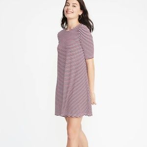 Cute Red & White Striped Swing Dress